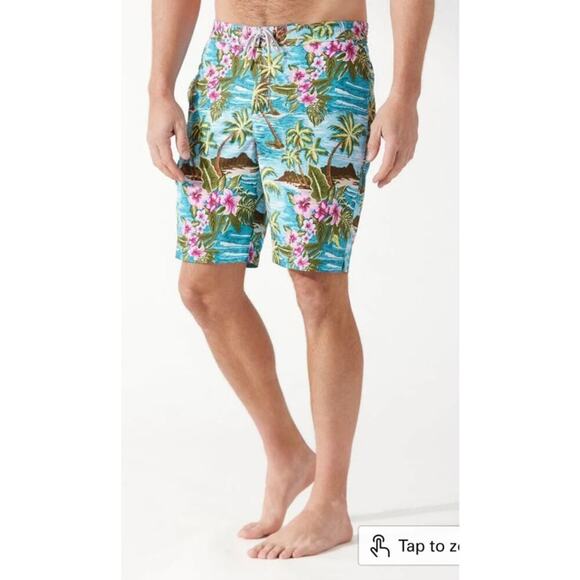 NWT Tommy Bahama Men's Baja Hula High Seas 9" Board Shorts, M - Picture 1 of 9